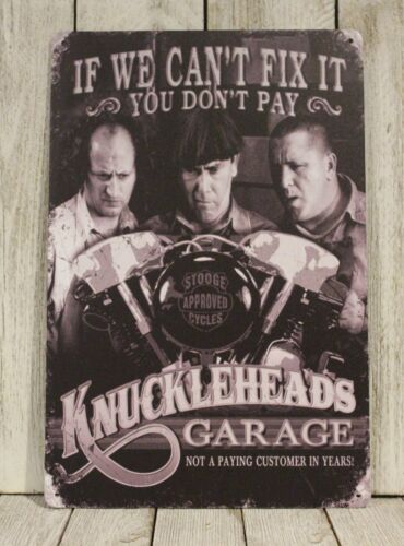 Auto Repair Shop In - لافتة معدنية من Knuckleheads Garage بتصميم